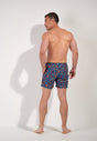 General view of a men model wearing HO navy print  Beach Boxer