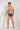 General view of a men model wearing HO navy print  Swim Mini Briefs