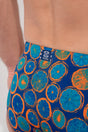 General view of a men model wearing HO navy print  Swim Mini Briefs