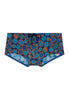 Front cutout view of HO navy print  Swim Trunk