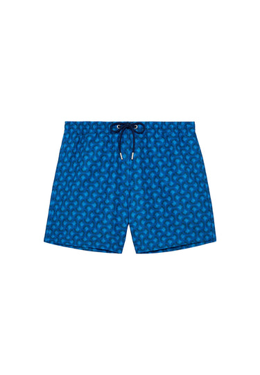 Front cutout view of HO navy print  Beach Boxer