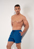 Front view of a men model wearing HO navy print  Beach Boxer