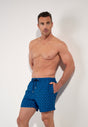 Front view of a men model wearing HO navy print  Beach Boxer