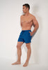 Full-body view of a men model wearing HO navy print  Beach Boxer