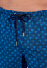 Close-up view of a men model wearing HO navy print  Beach Boxer