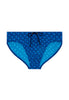 Front cutout view of HO navy print  Swim Mini Briefs