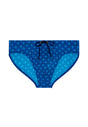 Front cutout view of HO navy print  Swim Mini Briefs