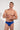 Front view of a men model wearing HO navy print  Swim Mini Briefs