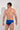 Back view of a men model wearing HO navy print  Swim Mini Briefs