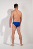 General view of a men model wearing HO navy print  Swim Mini Briefs
