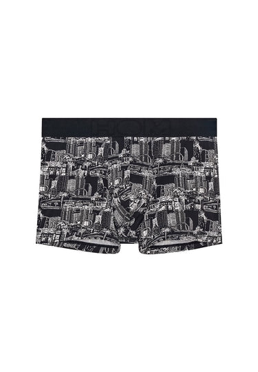 Front cutout view of HO black print  Boxer Briefs