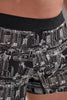 Close-up view of a men model wearing HO black print  Boxer Briefs