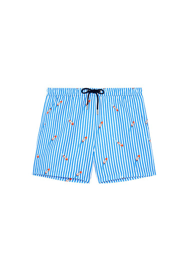 Front cutout view of HO blue/white stripes  Beach Boxer