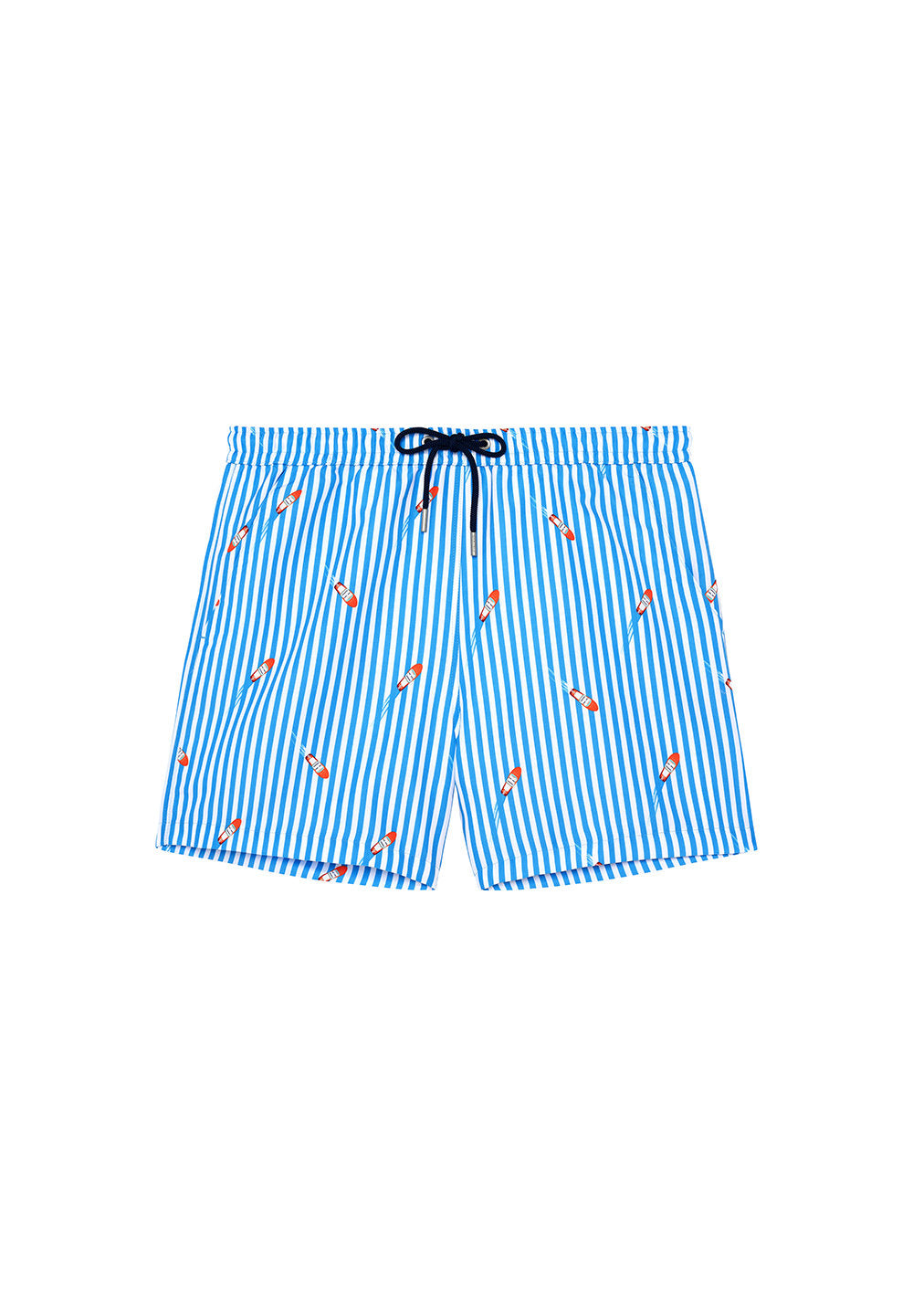 Front cutout view of HO blue/white stripes  Beach Boxer