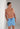 Front view of a men model wearing HO blue/white stripes  Beach Boxer