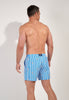 Back view of a men model wearing HO blue/white stripes  Beach Boxer