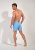 General view of a men model wearing HO blue/white stripes  Beach Boxer