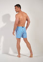 General view of a men model wearing HO blue/white stripes  Beach Boxer