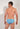Back view of a men model wearing HO blue/white stripes  Swim Mini Briefs