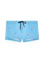 Front cutout view of HO blue/white stripes  Swim Shorts