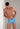 General view of a men model wearing HO blue/white stripes  Swim Shorts