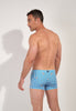 Back view of a men model wearing HO blue/white stripes  Swim Shorts