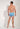 General view of a men model wearing HO blue/white stripes  Swim Shorts