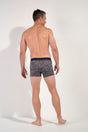General view of a men model wearing HO navy print modal/viscose/tencel Boxer Briefs