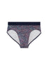 Front cutout view of HO navy print modal/viscose/tencel Mini Briefs