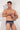 Front view of a men model wearing HO navy print modal/viscose/tencel Mini Briefs