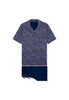 Front cutout view of HO navy print cotton Short Sleepwear