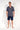 General view of a men model wearing HO navy print cotton Short Sleepwear