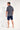 General view of a men model wearing HO navy print cotton Short Sleepwear