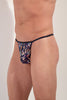 Front view of a men model wearing HO navy print  G-String