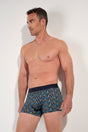 General view of a men model wearing HO blue print modal/viscose/tencel Boxer Briefs HO1