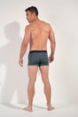 General view of a men model wearing HO blue print modal/viscose/tencel Boxer Briefs HO1