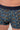 Close-up view of a men model wearing HO blue print modal/viscose/tencel Boxer Briefs HO1