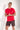 Front view of a men model wearing HO red print cotton Short Sleepwear
