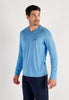 Front view of a men model wearing HO blue print cotton Long Sleepwear