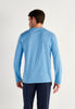 Back view of a men model wearing HO blue print cotton Long Sleepwear