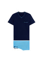 Front cutout view of HO blue print cotton Short Sleepwear