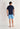 General view of a men model wearing HO blue print cotton Short Sleepwear