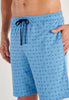 General view of a men model wearing HO blue print cotton Short Sleepwear