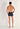 General view of a men model wearing HO navy print modal/viscose/tencel Comfort Boxer Briefs