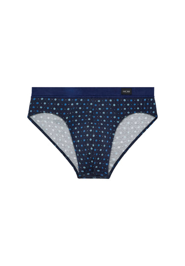 Front cutout view of HO navy print modal/viscose/tencel Comfort Briefs
