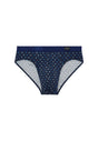 Front cutout view of HO navy print modal/viscose/tencel Comfort Briefs