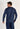 Back view of a men model wearing HO navy print cotton Long Sleepwear