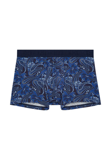 Front cutout view of HO navy print modal/viscose/tencel Boxer Briefs