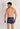 Back view of a men model wearing HO navy print modal/viscose/tencel Boxer Briefs