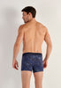 Back view of a men model wearing HO navy print modal/viscose/tencel Boxer Briefs